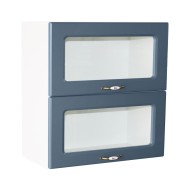 Corp superior vitrina 80 cu 2 usi orizontale Zebra MDF albastru Corp superior vitrina 80 cu 2 usi orizontale Zebra MDF albastru